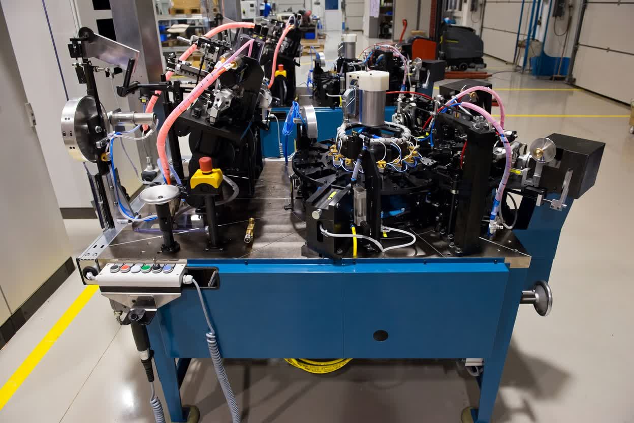 Custom burner coil production machine with automated winding and forming