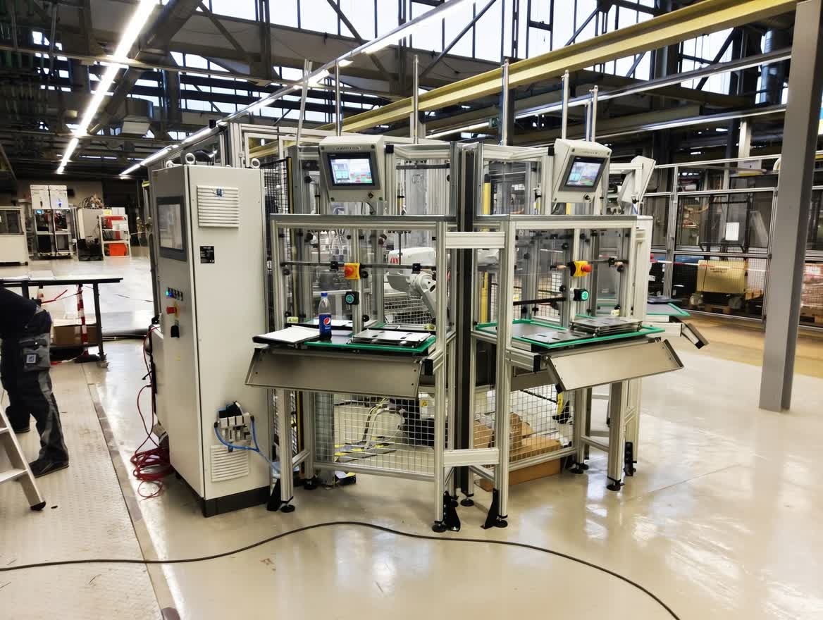Multiple operator workstations integrated with robotic automation cells