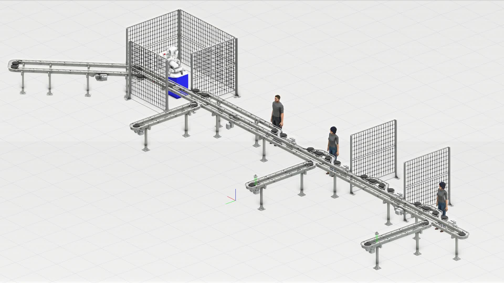 Custom transportation system with modular sections and RFID carrier tracking